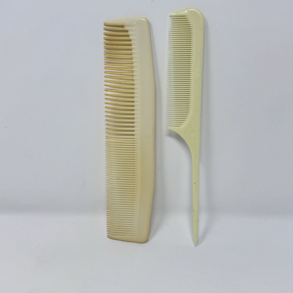 Vintage Fuller Wide Tooth Comb & Teasing Comb Set of 2 USA Hard Plastic